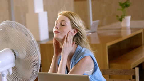 Woman-using-a-fan