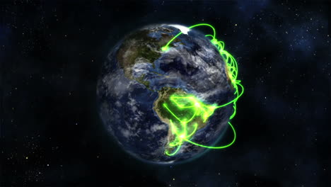 Earth-rotates-with-clouds-and-green-links-in-space,-image-by-Nasa.org.