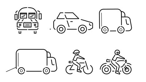 Ilustración-Del-Conjunto-De-Iconos-De-Transporte