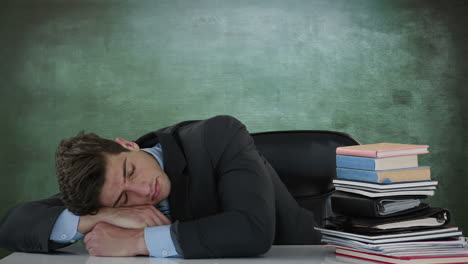 Businessman-sleeping-on-desk