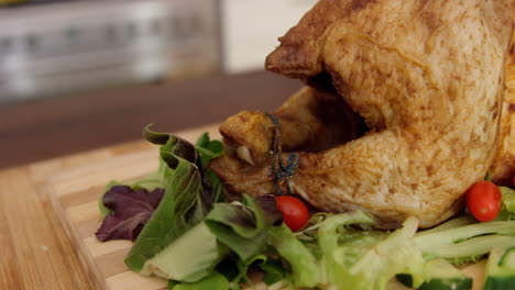 Roast-chicken-and-salad-on-table