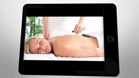 Animated-tablet-computer-displaying-videos-about-relaxation