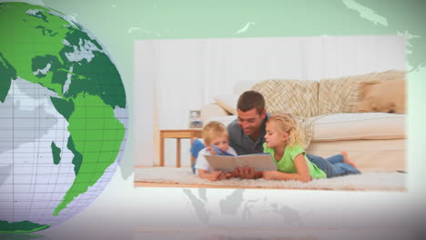 Green-Earth-turning-on-itself-with-families-spending-time-together