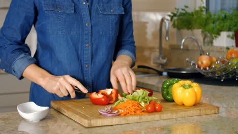 Woman-cutting-vegetables