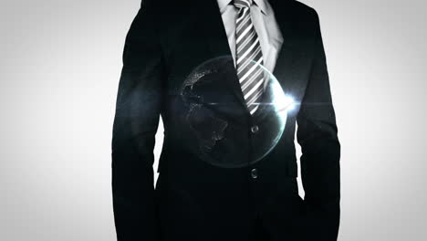 Businessman-touching-globe