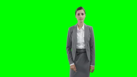 Geschäftsfrau-Mit-Einem-Virtuellen-Touchscreen