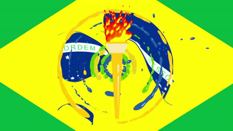 Animation-Des-Wortes-„Rio“-Mit-Der-Olympischen-Fackel-In-Der-Mitte