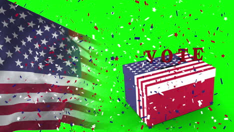 Video-Der-Amerikanischen-Flagge-Und-Wahlurne