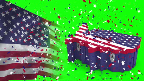 Video-Der-Amerikanischen-Flagge-Und-Wahlurne