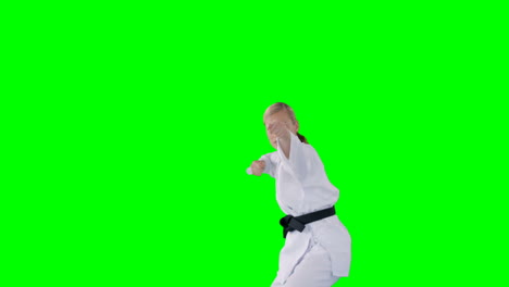 Sportswoman-practicing-martial-arts