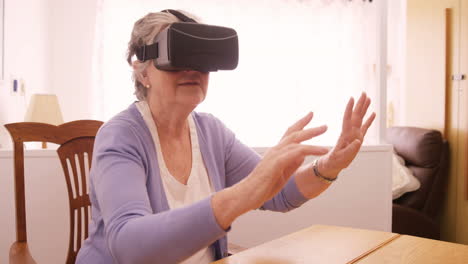 Senior-woman-wearing-virtual-reality-headset