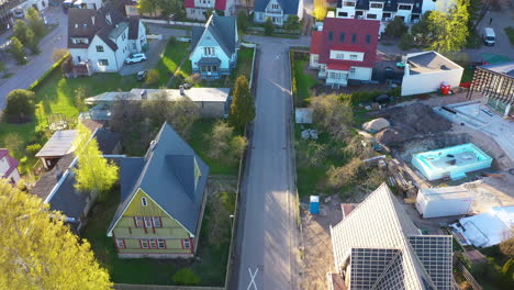 Aerial-View-of-Residential-Area-of-wealthy-people-in-Pärnu,-Estonia