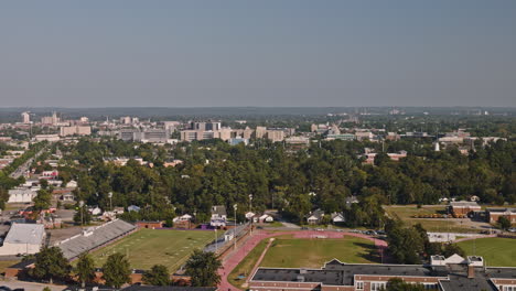 Augusta-Georgia-Aerial-v25-drone-flyover-Academy-of-Richmond-County-school-ground-capturing-Midtown-residential-neighborhood-and-downtown-cityscape-views---Shot-with-Inspire-3-8k---October-2023