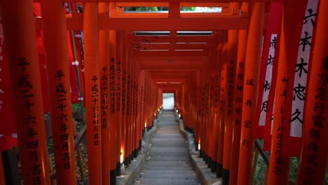 Tunnel-of-Red-Torii-gates-at-Hie-Shrine,-Akasaka,-Hie-Jinja