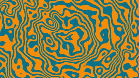 Orangefarbener-Und-Grüner-Abstrakter-Hintergrund-Mit-Dynamischen-Wirbeln---Hypnotische-Flüssigkeitsbewegung-In-Farbenfrohem-Retrodesign