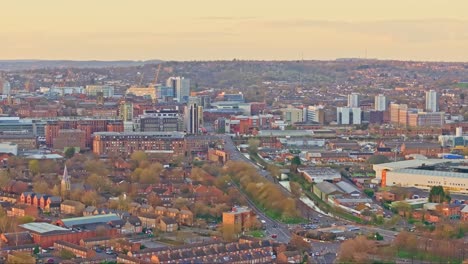 Nottingham-often-called-the-Queen-of-the-Midlands-is-shot-from-above-at-sunset