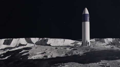 Close-Establishing-Shot-of-a-Space-Rocket-on-the-Surface-of-the-Moon
