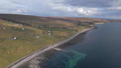Panorama-Der-Küste-Der-Gemeinde-Melvaig,-Schottland.-Luftaufnahme