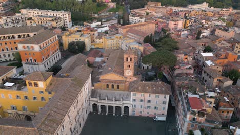 Birds-Eye-View-Above-Main-Piazza-in-Popular-Roman-Neighborhood