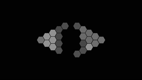 Computer-generated-hexagons-arranged-in-diamond-shape-on-black-background