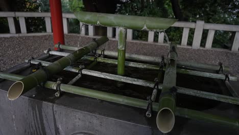 Hie-Schrein-Akasaka,-Hie-Jinja-Schrein,-Bambusbrunnen