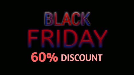 Black-Friday-Sale-Mit-60-%-Rabatt-Auf-Neontextanimation,-Motion-Graphics,-Banner-Zeichen-Für-Werbevideos