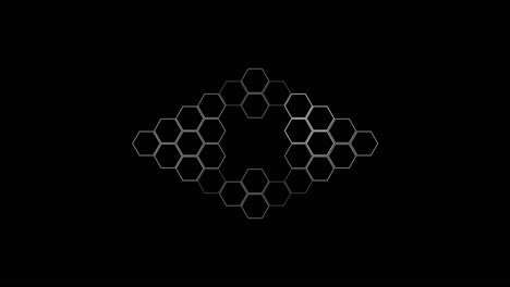 White-hexagons-disposing-on-black-background