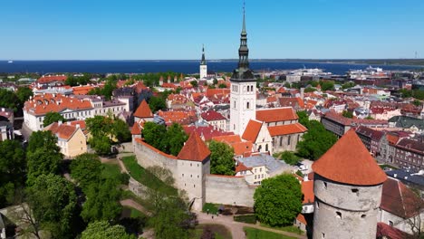 Amazing-Aerial-View-Above-Tallinn-Old-Town---Estonian-Capital-City