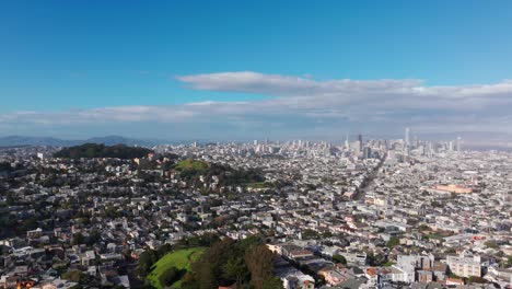 Cinematic-drone-shot-showing-all-of-the-City-of-San-Francisco,-California