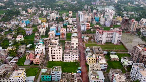 Wohn--Und-Gewerbegrundstücke-In-Der-Stadtlandschaft-Von-Barisal,-Bangladesch-–-Vogelperspektive