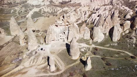 Cappadocia-Turkey's-Fairy-Chimneys:-Geological-Pillar-Rock-Formations-Formed-by-Erosion