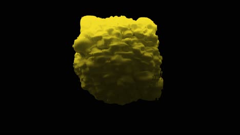 Yellow-moving-virus-displayed-on-black-background-with-final-glitch