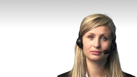 Attractive-businesswoman-with-a-headset-