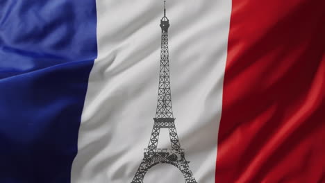 Animation-Der-Flagge-Frankreichs-Mit-Feuerwerk-Und-Eiffelturm-Hintergrund