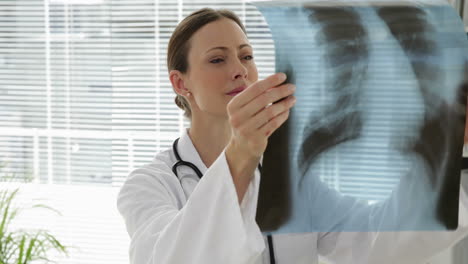 Arzt-Untersucht-Röntgenaufnahme-Der-Brust