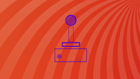 Animation-Eines-Gamepads-über-Linien-Auf-Rotem-Hintergrund