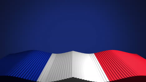 Animación-De-La-Bandera-De-Francia-Sobre-Fondo-Azul