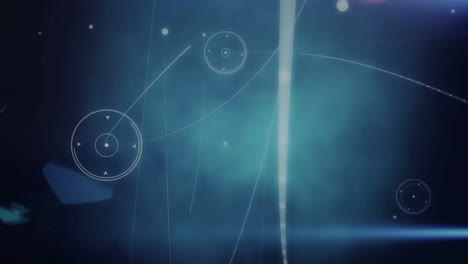 Animation-Von-Verbindungen-Und-Digitaler-Datenverarbeitung-Auf-Blauem-Hintergrund