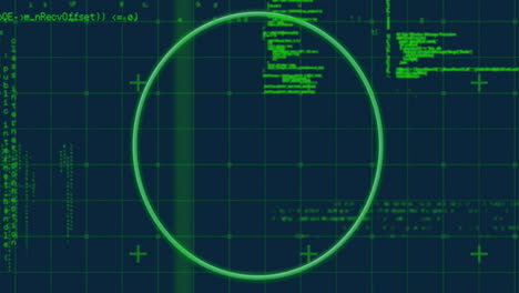 Animación-Del-Procesamiento-De-Datos-Sobre-Un-Círculo-Verde-Sobre-Fondo-Negro