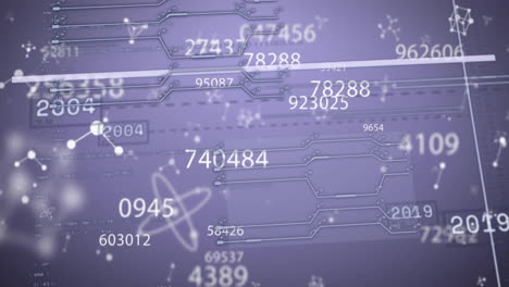 Animation-of-digital-data-processing-over-purple-background