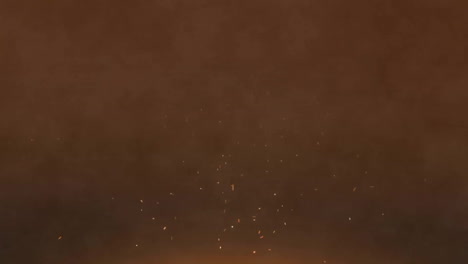 Animation-of-glowing-fireworks-exploding-over-brown-background
