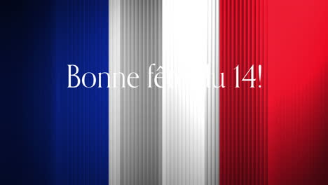 Animation-of-bonne-fete-du-14-text-and-french-flag