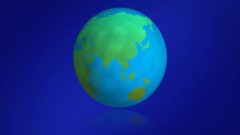 Animation-of-globe-on-blue-background
