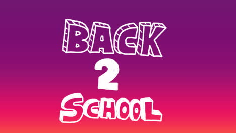 Animation-Des-Back-2-School-Textes-Auf-Violettem-Hintergrund