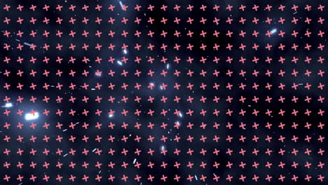 Animation-of-crosses-and-light-spots-on-black-background