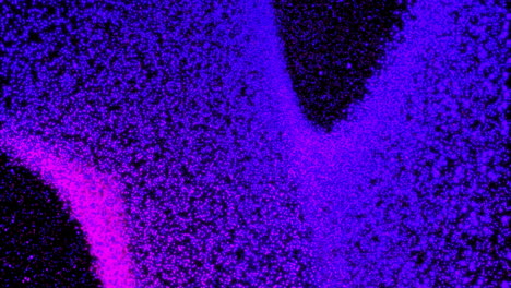Animation-Eines-Netzes-Aus-Leuchtenden-Violetten-Lichtpunkten,-Die-Sich-über-Einen-Schwarzen-Hintergrund-Bewegen