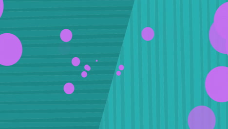 Animation-Von-Violetten-Lichtpunkten-Auf-Grün-Gestreiftem-Hintergrund
