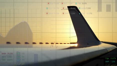 Animation-Der-Digitalen-Datenverarbeitung-über-Einem-Flugzeug