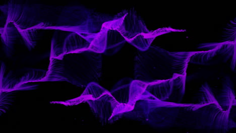 Animation-of-purple-shapes-moving-on-black-background