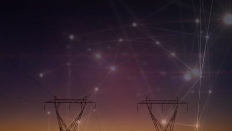 Animation-Eines-Verbindungsnetzwerks-über-Strommasten